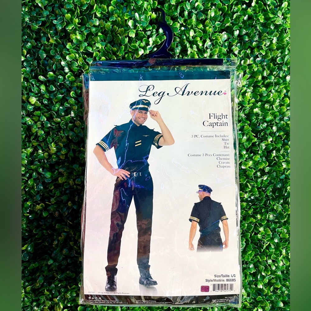 *Brand New* Flight Captain Male Costume - Leg Avenue : For Male Size: Large 3pc